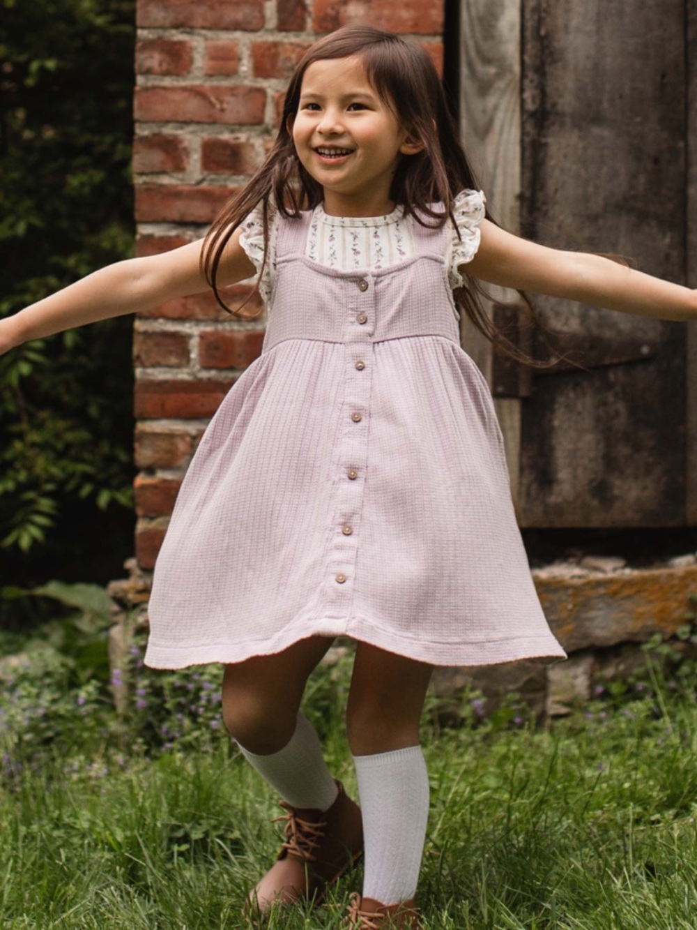 Burt's Bees Baby Farmhouse Floral Toddler Dress - Purple Kale Size 12 Months